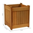 thumbnail image 5 of Sunnydaze 16" x 15.75" x 18" Square Brown Meranti Wood Outdoor Planter Box 2-Count, 5 of 10