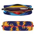 thumbnail image 3 of Ratiio Beach with Palm Trees Pattern Leather Pencil Case, Pencil Pouch with Durable Zipper, Compact and Stylish Organizer for Stationery, Art Supplies, Travel Essentials, 3 of 8