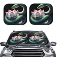 thumbnail image 2 of Balery Snake Holding A Lotus Parasol para parabrisas de coche de 2 piezas | Parasol plegable para parabrisas delantero de coche para la mayoría de sedanes-Small, 2 of 6