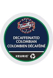 Timothy's Coffee Pods Keurig K-Cup Decaffeinated Colombian 96 Count