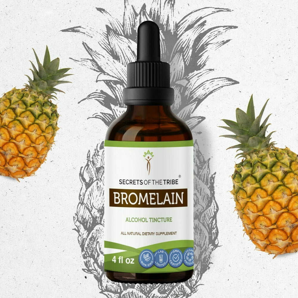 Bromelain Tincture Alcohol Extract, Wildcrafted Bromelain, Pineapple