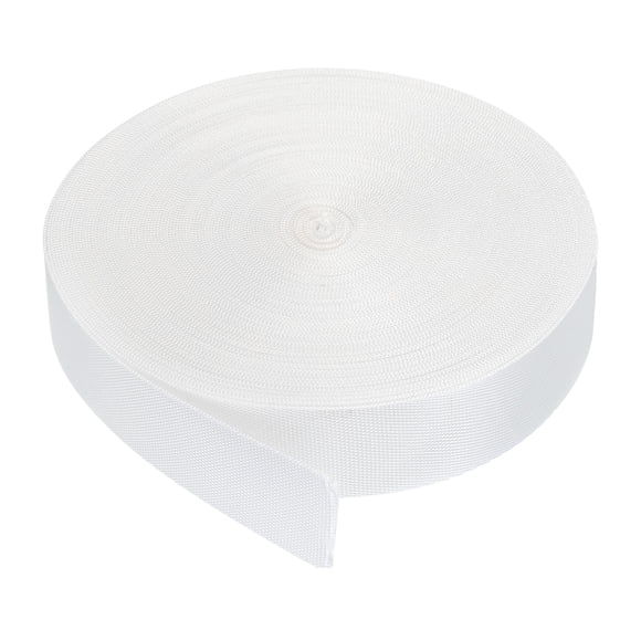 Uxcell Flat Nylon Webbing Strap 1" 10 Yards White for Backpack Luggage-rack