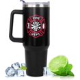 thumbnail image 2 of Firefighter Gifts For Men 40oz Fireman Tumbler with Handle, Coffee Cup Stainless Steel Travel Mugs,Thin Red Line Flag Design for Fireman,Firefighter Graduation Gifts,First Responder Birthday Gift, 2 of 6