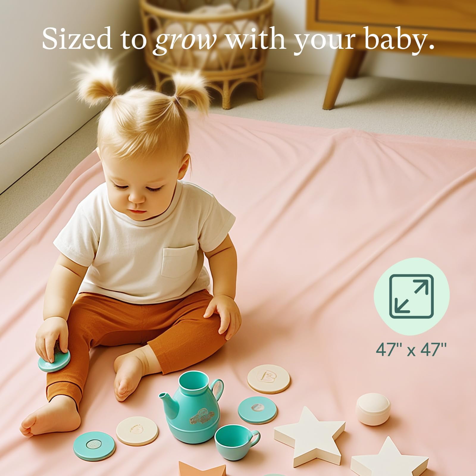 PurComfy Supersoft Swaddle Blanket, Premium Bamboo Viscose Baby swaddling Blankets, Lightweight & Breathable Swaddle Blankets for Boys and Girls, 47” x 47”, Neutral Baby Essentials