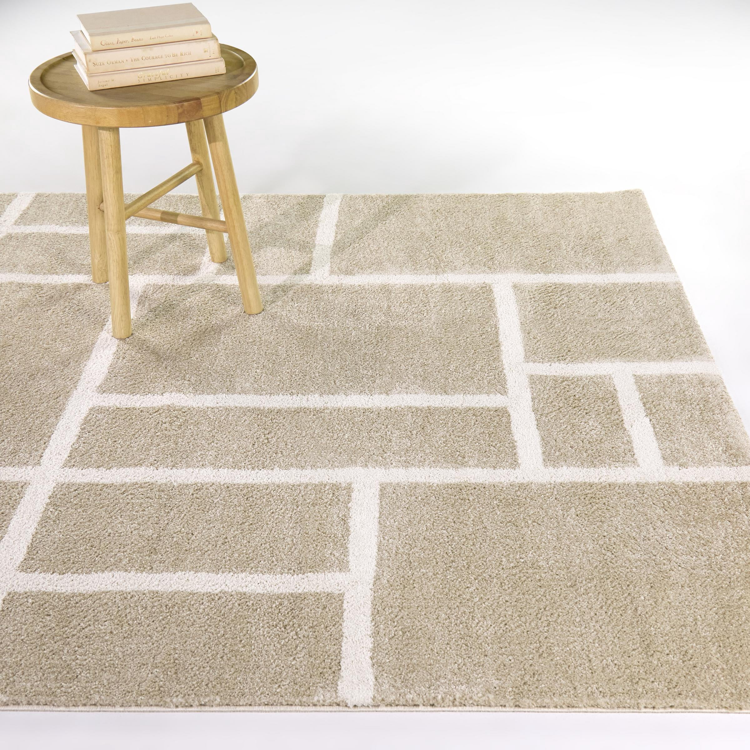 Balta Octavia Modern Organic Print Area Rug 5'3" x 7' - Tan
