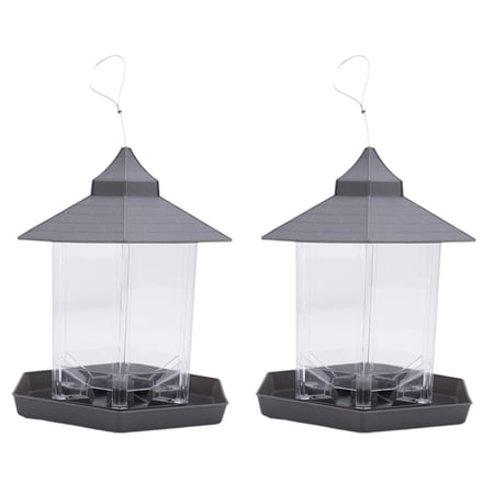 2 Pack Bird Feeders for Outdoor Hanging, Retro Pagoda Design Fun Installation Bird Feeder, Attracting Wild Birds