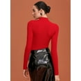 thumbnail image 4 of MOYIKO Mock Neck Cutout Front Tops Long Sleeve Body Suits for Womens,Size S-XXL, 4 of 7