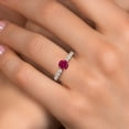 thumbnail image 4 of Gem Stone King 14K Yellow Gold Red Created Ruby and Lab Grown Diamond Engagement Ring for Women | 1.65 Cttw | Round 6MM | Gemstone July Birthstone | Size 6, 4 of 6