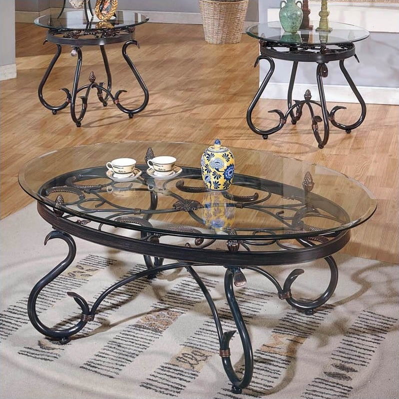 Lola 3 Piece Coffee Table Set, Round Glass Coffee Table Set Of 3