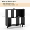 thumbnail image 3 of Gymax 2PCS 4 Cubby Open Bookcase 3-Tier Freestanding Bookshelf w/ Detachable Metal Legs Black, 3 of 10