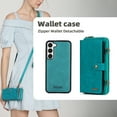 thumbnail image 2 of ELEHOLD Flip Wallet Case for Samsung Galaxy S24 Plus with Large Capacity 13 Card Slots Zipper Pocket Kickstand Magnetic Detachable Leather Case Crossbody Shoulder Strap Shockproof S24+ Cover,Blue, 2 of 8