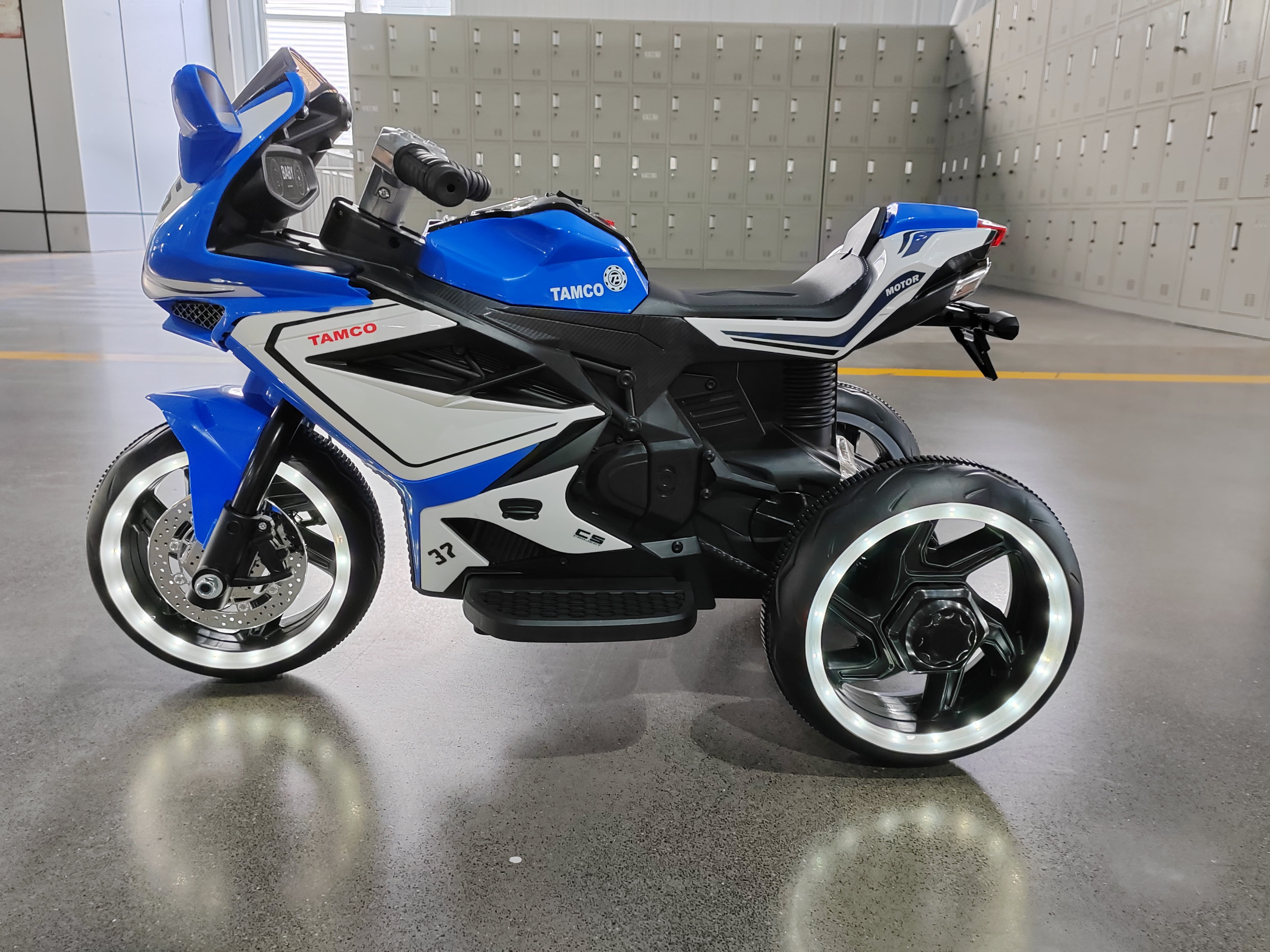 POVANLI 12V Kids Electric Motorcycle, Battery Power Ride on Motorcycle Toy with Slow Start, Power Display, Lighting Wheels, Bluetooth, USB, MP3, Early Education for Children Aged 3-4, Gift (Blue)