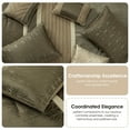 thumbnail image 2 of Lanco Taupe Comforter Set King Size, 9 Piece Geometric Bedding Set, Jacquard with Matching Solid Piecework, Bedskirt, Pillows & Shams , Curtains, 2 of 7