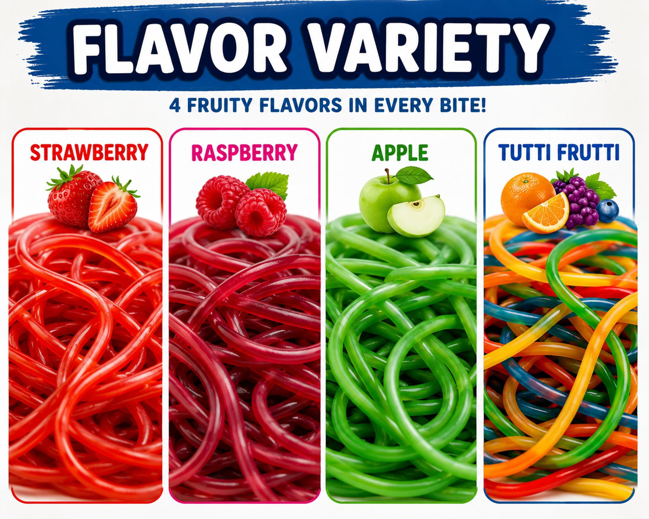 Gustaf's Rainbow Licorice Laces Candy 2 lb Bag Multi-Flavored Strawberry Apple Blue Raspberry Tutti Frutti