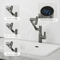 thumbnail image 6 of 360°Rotatable Bathroom Faucet, Bathroom Sink Faucet with Spray Function and Temperature Display for Anti-Skid Switch, Water Faucet for Lavatory, Restroom, Gunmetal, 6 of 7