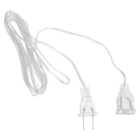 NICEXMAS 2Pcs Clear Indoor Extension Cord for Christmas Lights PVC Copper Easy Storage and Flexible Design 15ft