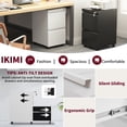 thumbnail image 3 of IKIMI 2 Drawer Mobile File Cabinet White Under Desk Vertical File Cabinet with Lock Metal Filing Cabinet on Wheels Office Rolling Storage Cabinets for Legal/Letter/A4 File Fully Assembled-White, 3 of 10