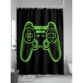 thumbnail image 5 of Shower Curtain Video Games Controller Bathroom Curtains with Hooks, Waterproof Fabric Black Green Gaming Console Bath Shower Curtains Set for Bathroom Bathtubs Decor 36x72 Inch, 5 of 8