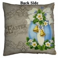 thumbnail image 2 of PKQWTM Haapy Easter egg ribbon bow springs flowers Reversible Mermaid Cushion Cover Home Decor Sequin Pillow Case Size 16x16 inches, 2 of 2