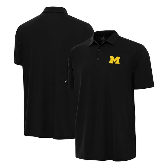 Men's Antigua Black Michigan Wolverines Era Polo