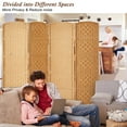 thumbnail image 2 of Room Divider 4-Panel Room Partition, Foldable Freestanding Room Dividers, 6 ft Office Partition Walls Wood Divider Folding Portable Privacy Screen,Light Beige, 2 of 8