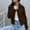 *Coffee, variant on ClodeEU Women Cropped Plush Jacket,Long Sleeve Faux Fuzzy Zip Up Jacket Coat With Pockets Army Green,Womens Plus XXL