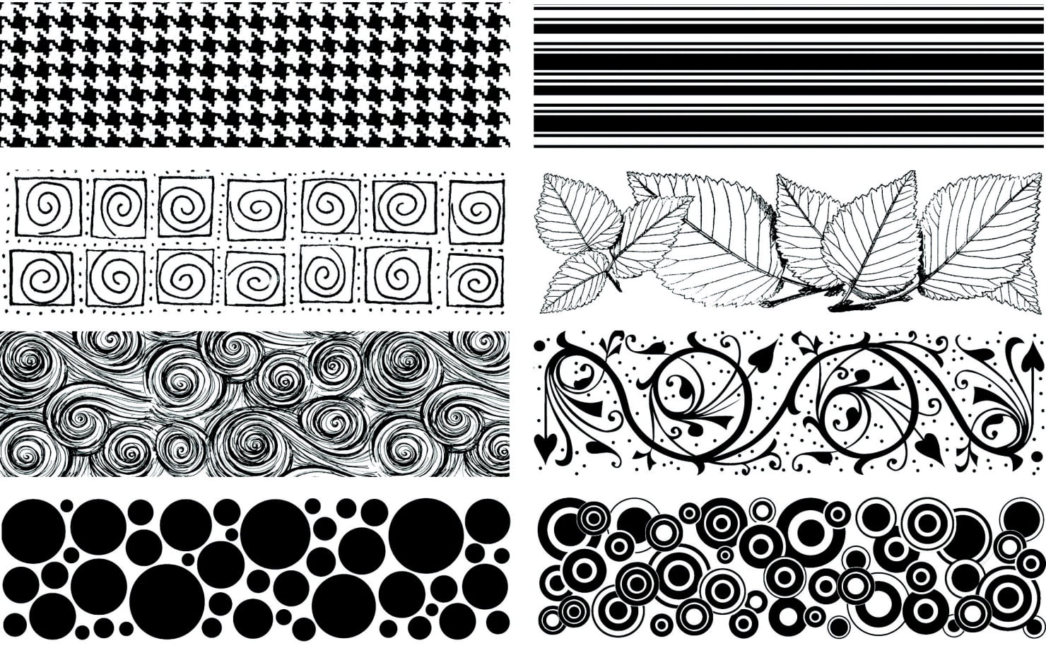 Sax Textured Imprinting Mats, 2 x 7 Inches, White/Black, Set of 8