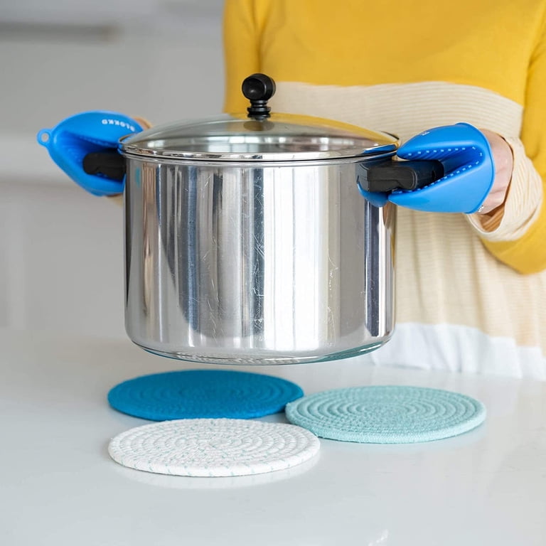 4-Pack Cotton Rope Trivets, 7" Round - Heat Resistant Hot Pads For Dishes & Farmhouse Kitchen Decor