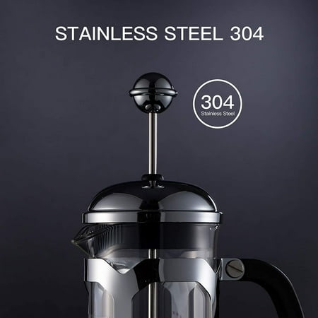 

coffee presses French Press Coffee Maker(12 Oz) Press System Heat Resistant Thickened Borosilicate Glass Durable Easy Clean