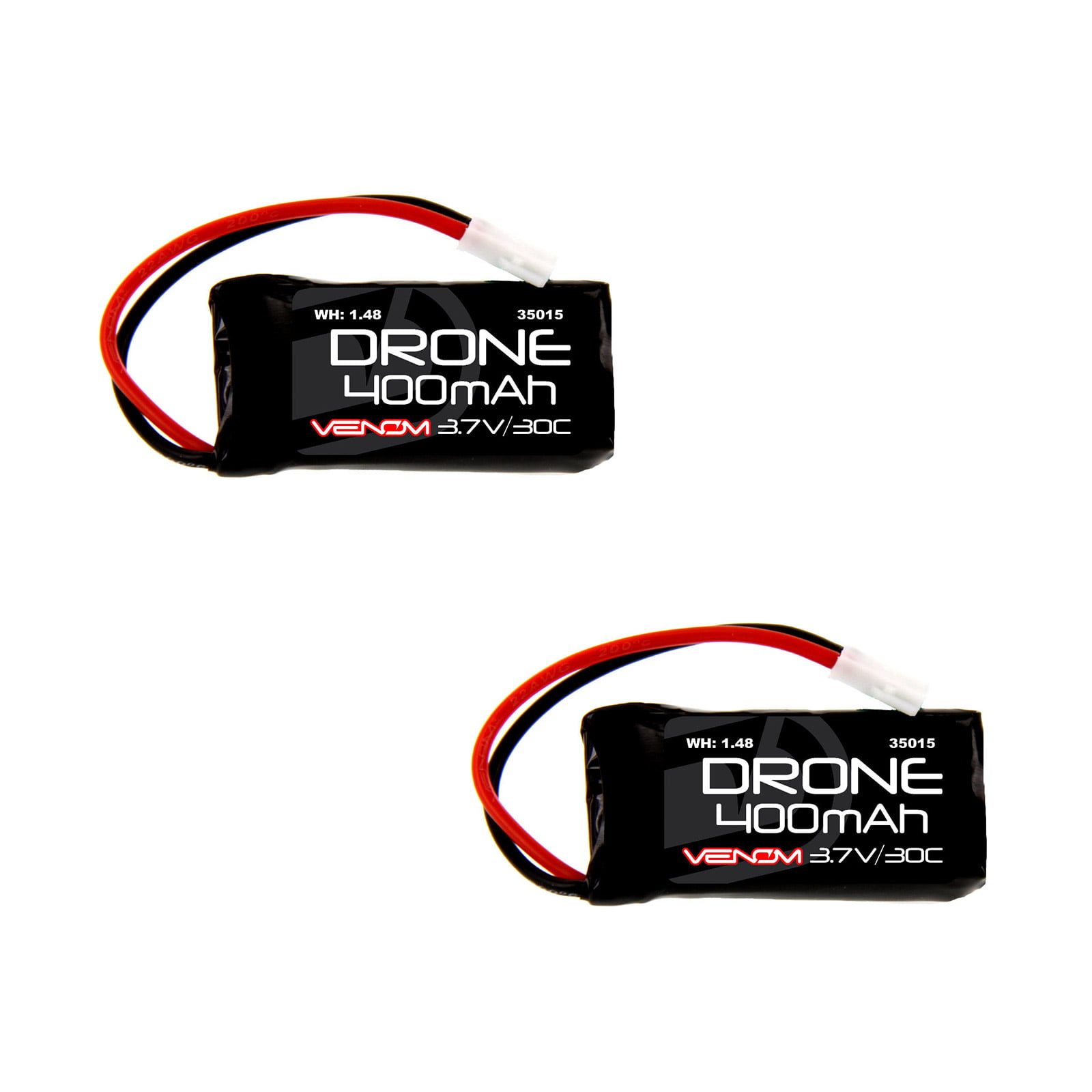 Venom 30C 1S 600mAh 3.7V LiPo Drone Battery with Micro Losi Plug x2 packs 