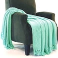 thumbnail image 3 of Home Soft Things Knitted Tweed Throw Couch Cover Blanket, 50 x 60, Bay, 3 of 5
