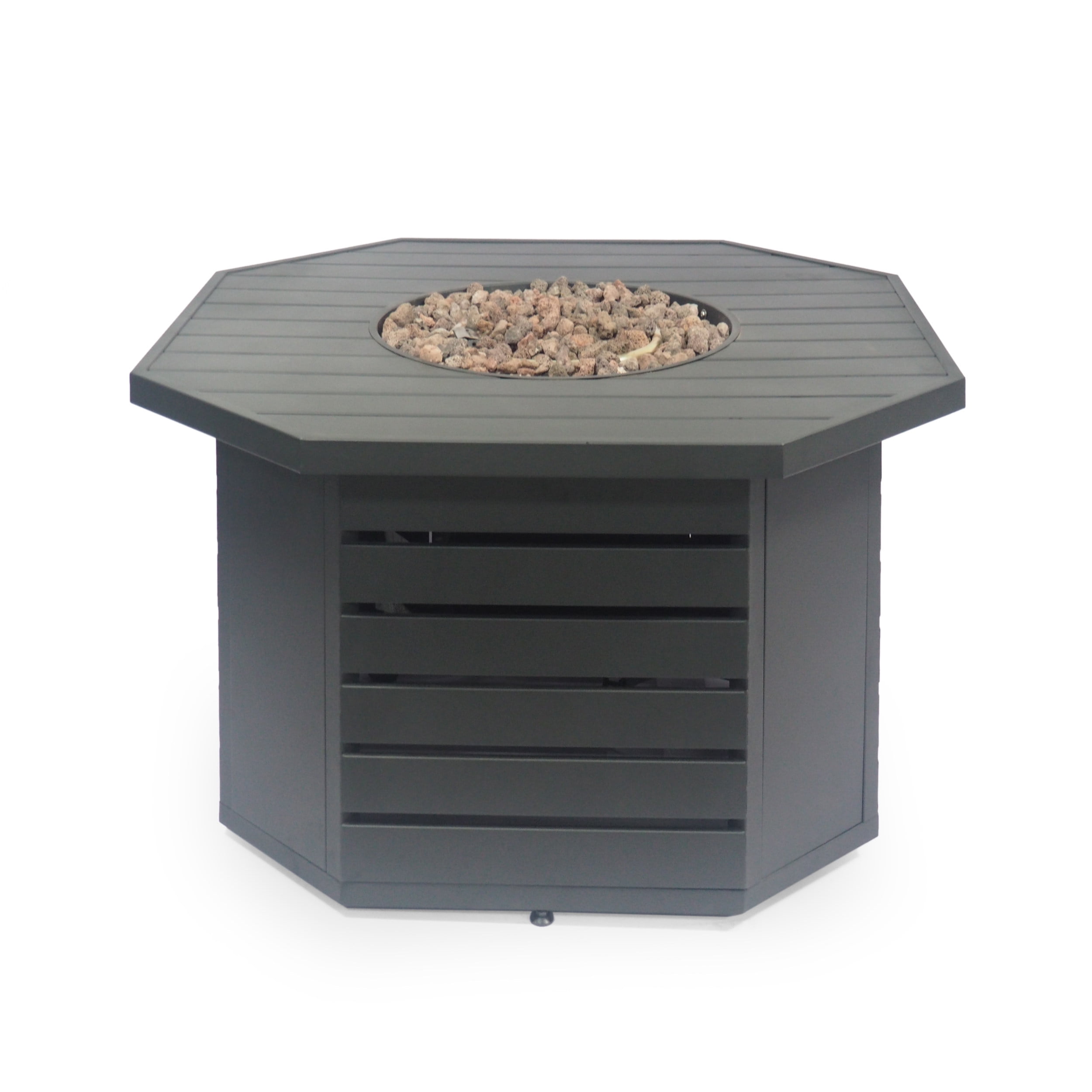 GDF Studio Firth Outdoor 50,000 BTU Octagonal Fire Pit, Matte Black