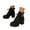 Black, variant on Platform Combat Boots for Women Fashion Casual Block High Heels Mid Calf Ankle Booties
