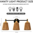 thumbnail image 4 of Bathroom Light Fixtures,  3 Light Bathroom Vanity Light Over Mirror with Rattan Woven Wicker Lampshade Rustic Wall Sconce Lighting for Bedroom Kitchen Hallway, 4 of 7
