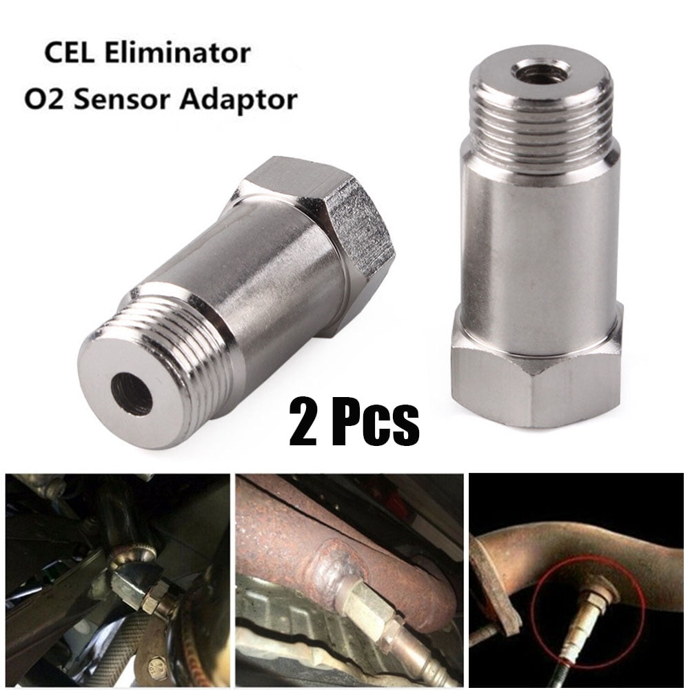 2Pcs O2 Sensor Car Cel Fix Check Engine Light Eliminator Adapter Oxygen