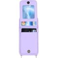 thumbnail image 6 of iPhone 12 Mini Case with Card Holder for Women, iPhone 12 Mini Phone Case Wallet with Strap Credit Card Slots Crossbody with Kickstand Zipper Case for iPhone12mini - Purple, 6 of 16