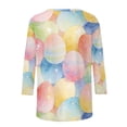 thumbnail image 6 of Women's Cotton T Shirts Oversized Crewneck Easter Printed 3/4 Sleeve Shirt Top Summer Casual Round Neck Plus Size Loose Comfy Going Out Tee Shirt, 6 of 9