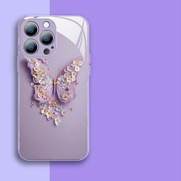 EGNMCR Phone Case Flat Pattern Glass Cover, Pattern Fashion Cute Soft TPU Shockproof Cover Phone Cover