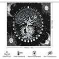 thumbnail image 4 of Black and White World Tree Shower Curtain Sun Moon Starry Sky Boho Shower Curtain Set for Bathroom Tarot Modern Farmhouse Fabric Waterproof Aesthetic Bathroom Decor with 12 Hooks 72x72in, 4 of 6