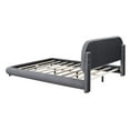 thumbnail image 7 of Queen Bed Frame with Thick Fabric, Teddy Fleece Upholstered Platform Bed with Solid Frame and Stylish Curve-shaped Design for Bedroom, Easy Assembly, No Box Spring Needed, Gray, 7 of 7