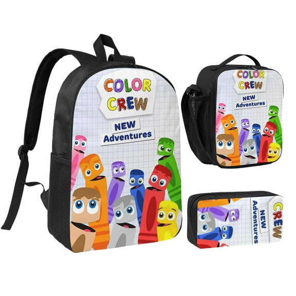 Babyfirst Color Crew Three piece backpack set young backpack combination backpack lunch bag pencil case