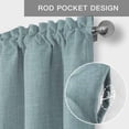 thumbnail image 3 of Vintage Haze Blue Kitchen Valances for Windows, Farmhouse Retro Solid Color Linen Texture Bathroom Window Valances 54x18 Inch Window Treatments Valance Curtains for Living Room Bedroom Decor, 3 of 9
