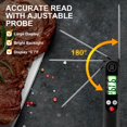 thumbnail image 5 of Meat Thermometer, Instant Read Cooking Thermometer, Cooking Thermometer with Foldable Long Probe and Backlight Screen, Perfect for Kitchen Cooking, BBQ, Water,Meat, Milk, 5 of 5