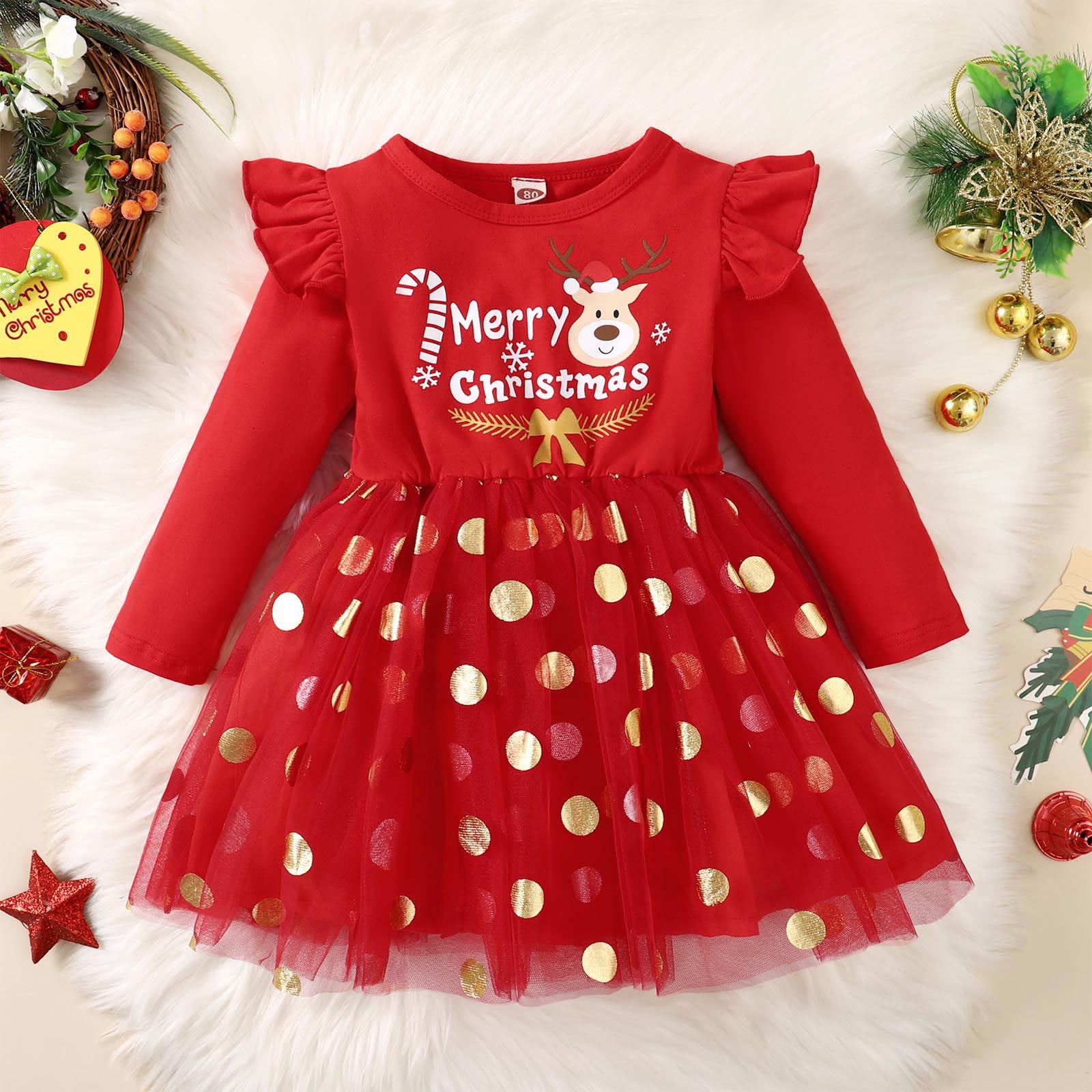 1 year old christmas dress Lwnydplsd Baby Christmas Dresses 6-9 Months Fancy Christmas for Girls 18 Month Christmas Dress Dresses Clothes for 1 Year Old Girl Toddler Valentines,