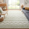thumbnail image 2 of SAFAVIEH Arizona Teagan Geometric Shag Area Rug, Ivory/Green, 9' x 12', 2 of 8