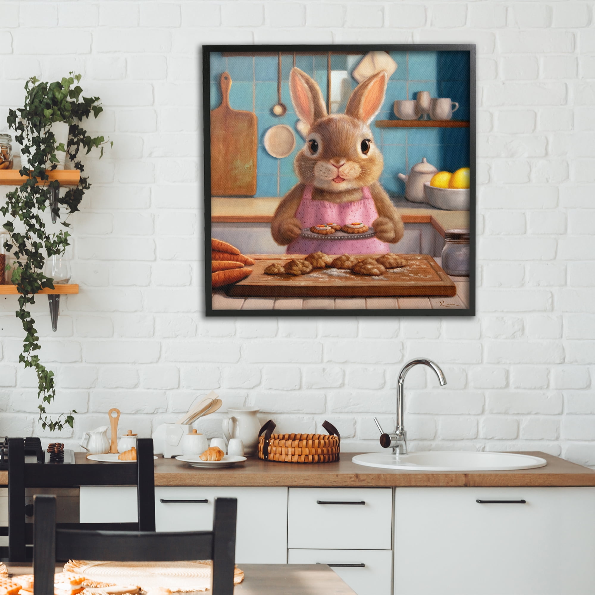 Stupell Industries Mrs. Bunny Bakewell Black Framed Giclee Art, design by Lucia Heffernan