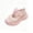 Pink, variant on Xfvqtps Kids Girls Mesh Sneakers Closed Toe Cutout Breathable Hook and Loop Lace Bow Soft Sole Flats Summer Walking Shoes