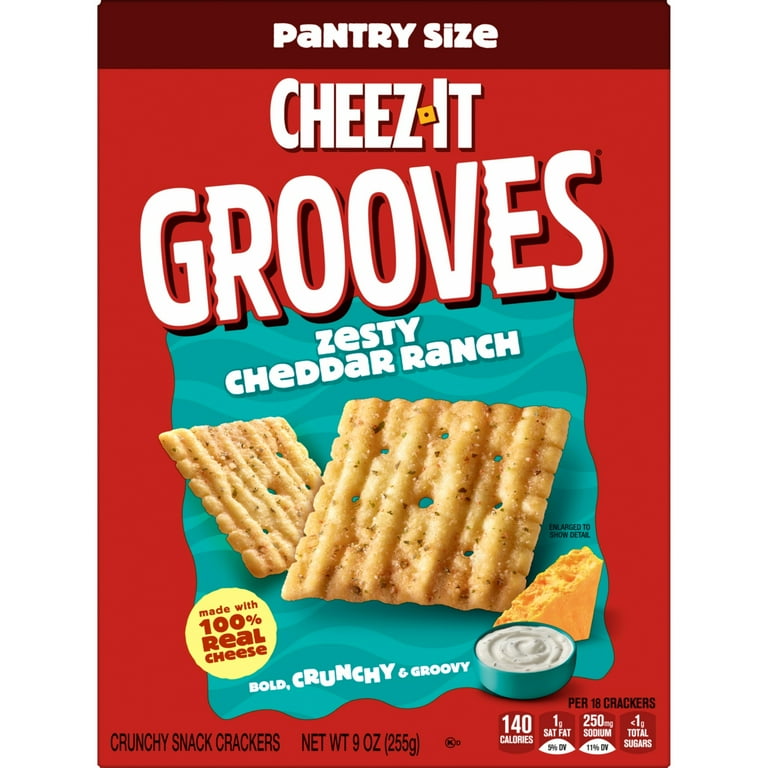 Cheez-It Zesty Cheddar Ranch Cheese Crackers 9 oz, Crunchy Ridged