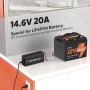 LiTime 12V 20A Lithium Battery Charger, 14.6V LiFePO4 Smart AC-DC Charger for Lithium LiFePO4 Deep Cycle Battery