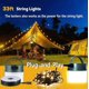 thumbnail image 3 of Solar Camping Lantern with String Lights, 33ft Light Strip Easy to Store, 3600mAh Rechargeable Lantern with 3 Modes, Waterproof Portable Tent Light, H, 3 of 5